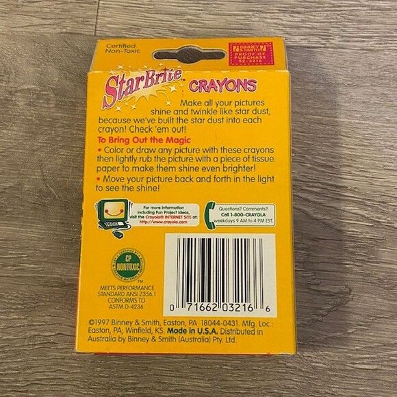 Vintage Crayola Star Brite Crayons 16 Pack 1997 Twinkle & Shine Rare New - Picture 2 of 2